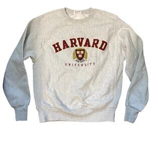 Harvard University Reverse Weave Sweatshirt by Champion Size Small Grey